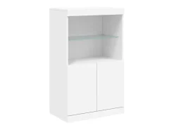 Aparador con luces LED blanco 60,5x37x100 cm