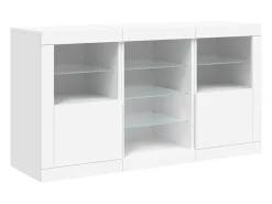 Aparador con luces LED blancas 123x37x67 cm