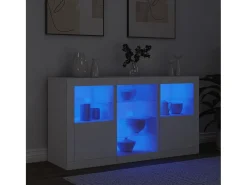 Aparador con luces LED blancas 123x37x67 cm