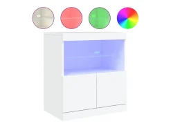 Aparador con luces LED blanco 60x37x67 cm ES956372