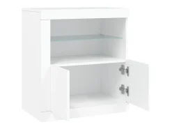 Aparador con luces LED blancas 60,5x37x67 cm