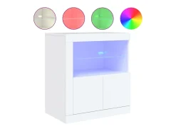 Aparador con luces LED blancas 60,5x37x67 cm