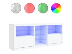 Aparador con luces LED blanco 162x37x67 cm ES480410