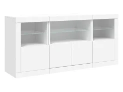 Aparador con luces LED blanco 142,5x37x67 cm ES351495