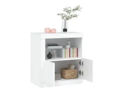 Aparador con luces LED blanco 60,5x37x67 cm ES348514