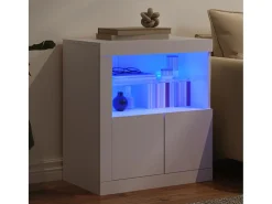 Aparador con luces LED blanco 60,5x37x67 cm ES348514