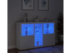 Aparador con luces LED blanco 162x37x100 cm ES940401