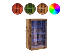 Aparador con luces LED en madera antigua 60,5x37x100 cm