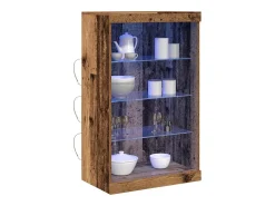 Aparador con luces LED en madera antigua 60,5x37x100 cm