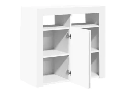Aparador con luces LED gris brillante 80x35x75 cm