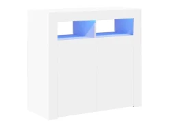 Aparador con luces LED gris brillante 80x35x75 cm