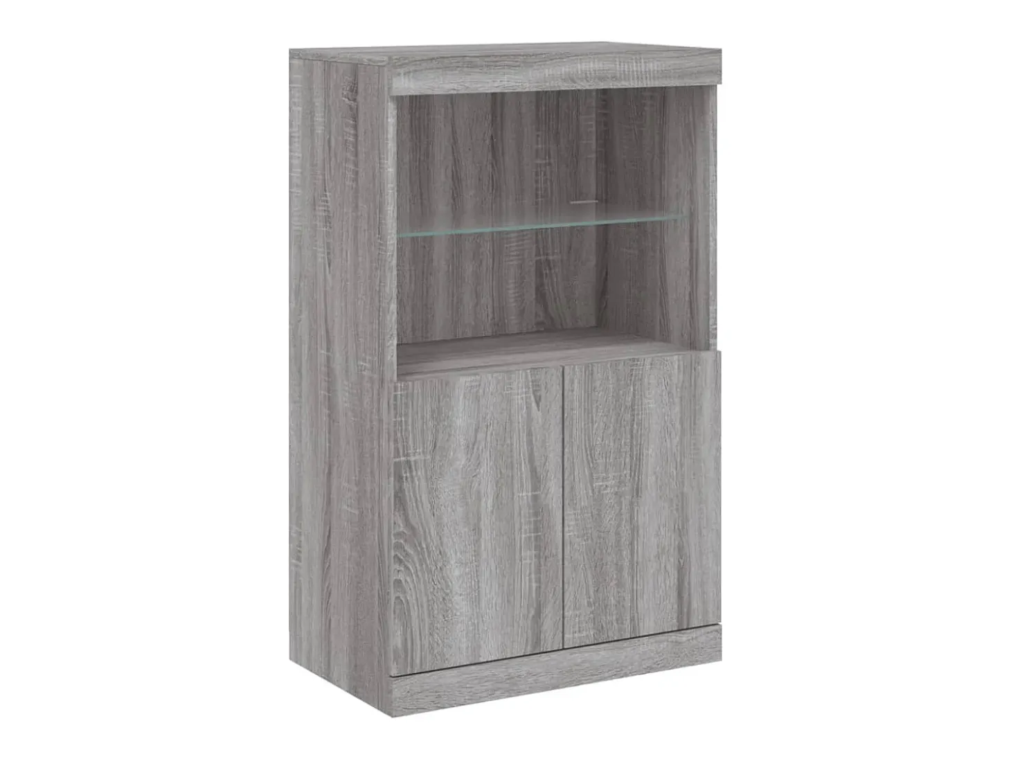 Aparador con luces LED gris Sonoma 60,5x37x100 cm ES543735
