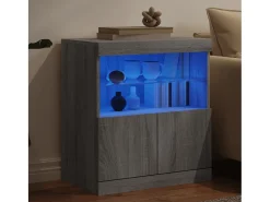 Aparador con luces LED gris Sonoma 60x37x67 cm ES819597
