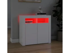 Aparador con luces LED gris brillante 80x35x75 cm ES86232