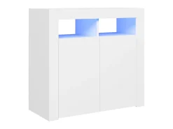 Aparador con luces LED gris brillante 80x35x75 cm ES86232