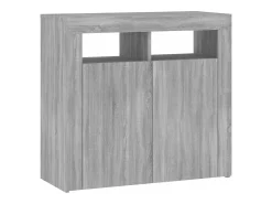 Aparador con luces LED gris Sonoma 80x35x75 cm
