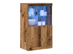 Aparador con luces LED Madera antigua 60x37x100 cm