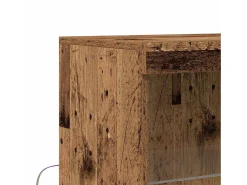 Aparador con luces LED Madera antigua 60x37x100 cm
