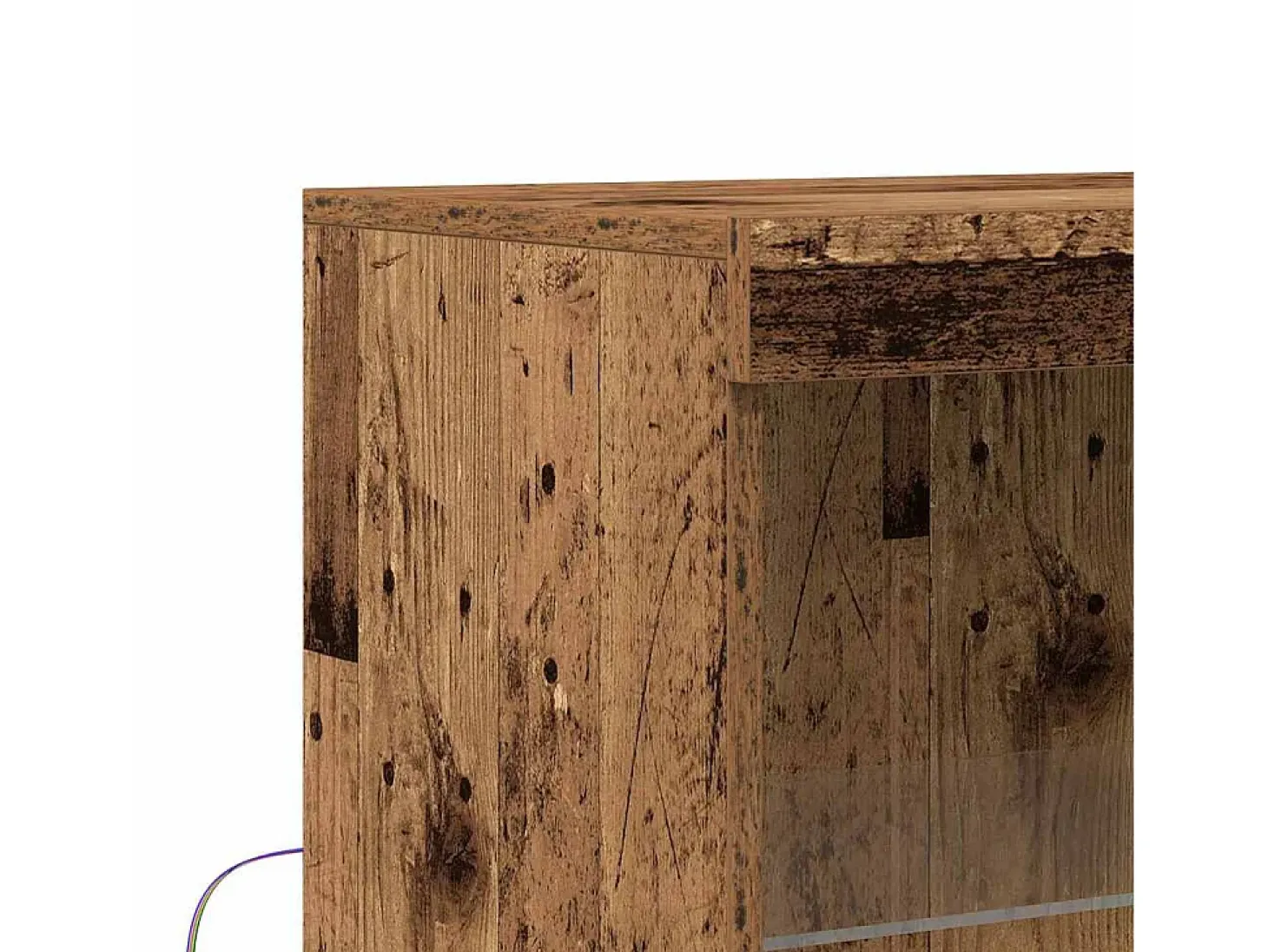 Aparador con luces LED Madera antigua 60x37x100 cm