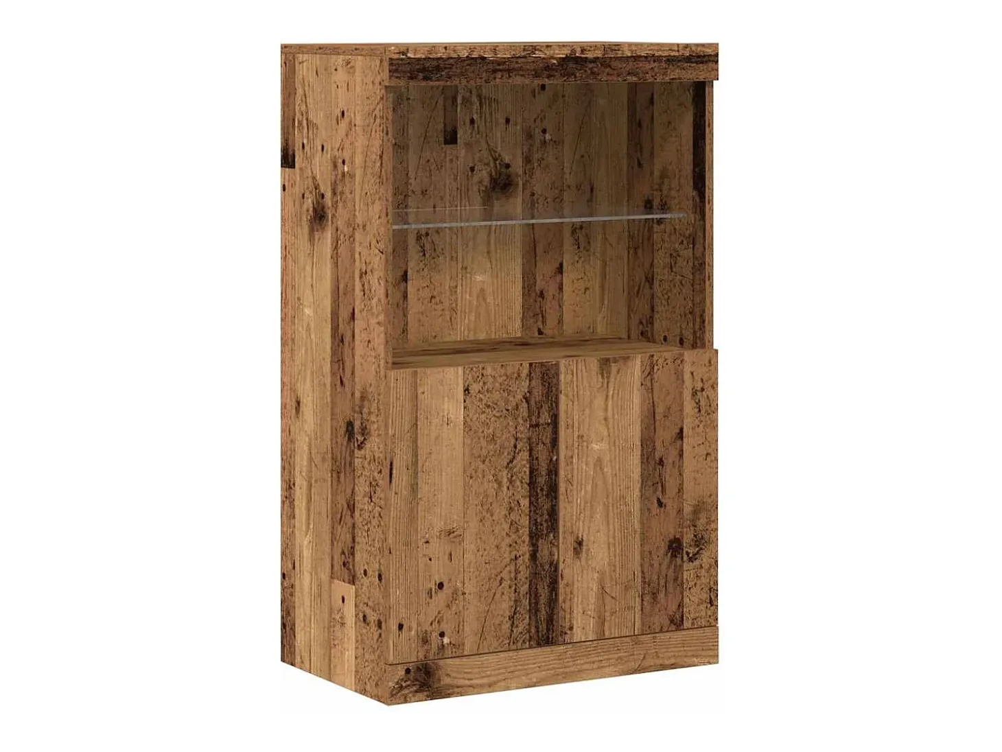 Aparador con luces LED Madera antigua 60x37x100 cm