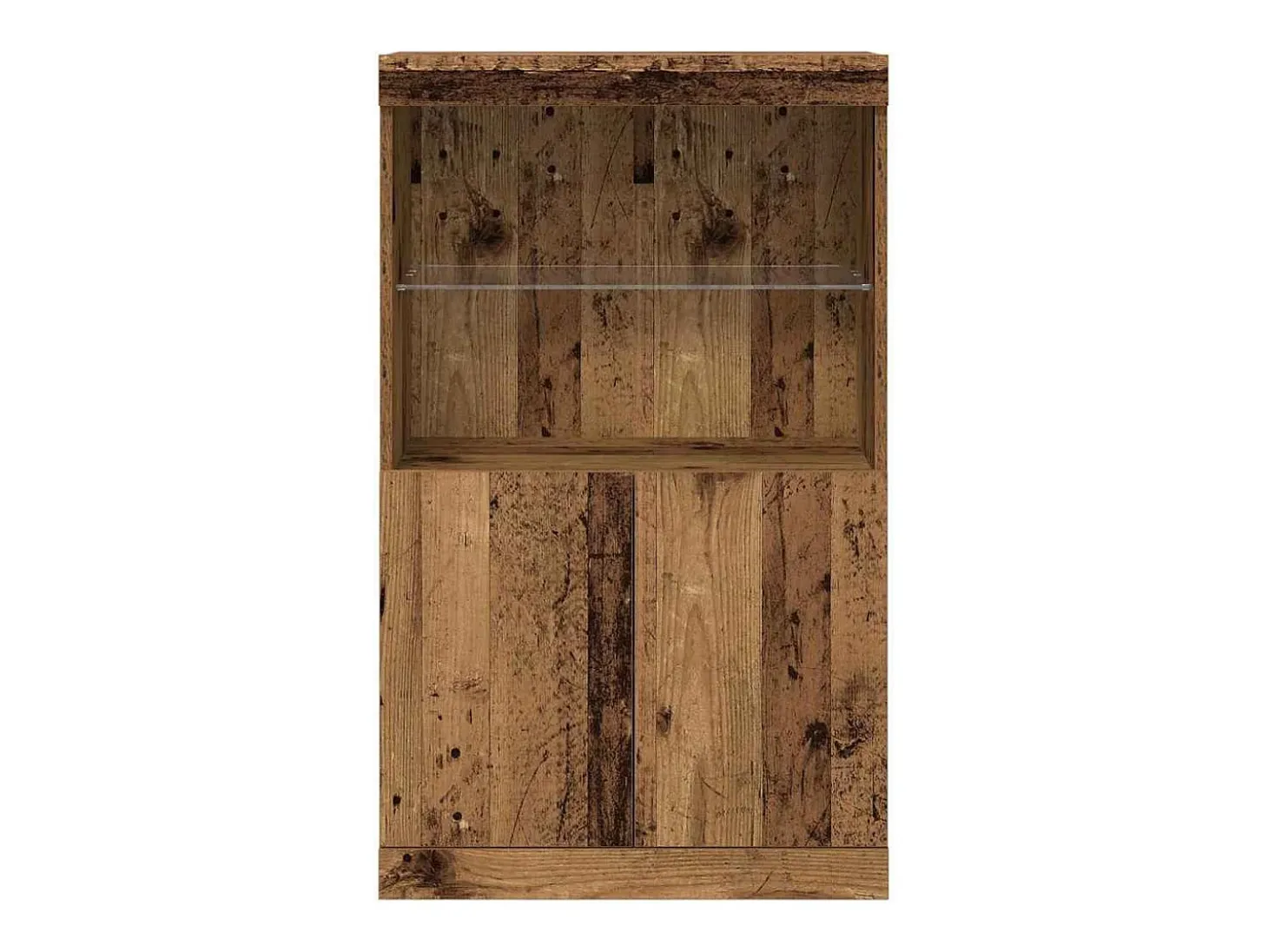 Aparador con luces LED Madera antigua 60x37x100 cm