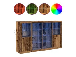 Aparador con luces LED Madera Vieja 163x37x100 cm Madera de Ingeniería
