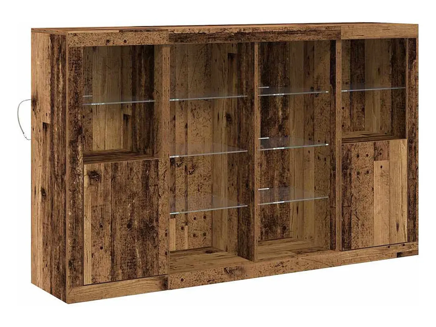 Aparador con luces LED Madera Vieja 163x37x100 cm Madera de Ingeniería