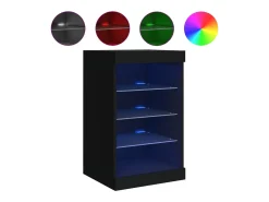 Aparador con luces LED negras 41x37x67 cm