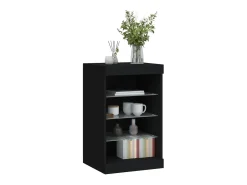 Aparador con luces LED negras 41x37x67 cm