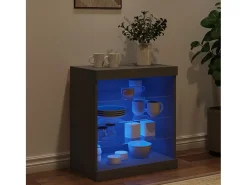 Aparador con luces LED negro 60,5x37x67 cm