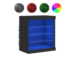 Aparador con luces LED negro 60,5x37x67 cm