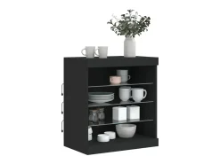Aparador con luces LED negro 60,5x37x67 cm