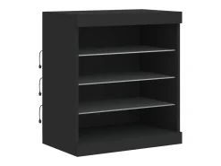 Aparador con luces LED negro 60,5x37x67 cm