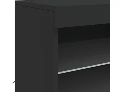 Aparador con luces LED negro 60,5x37x67 cm