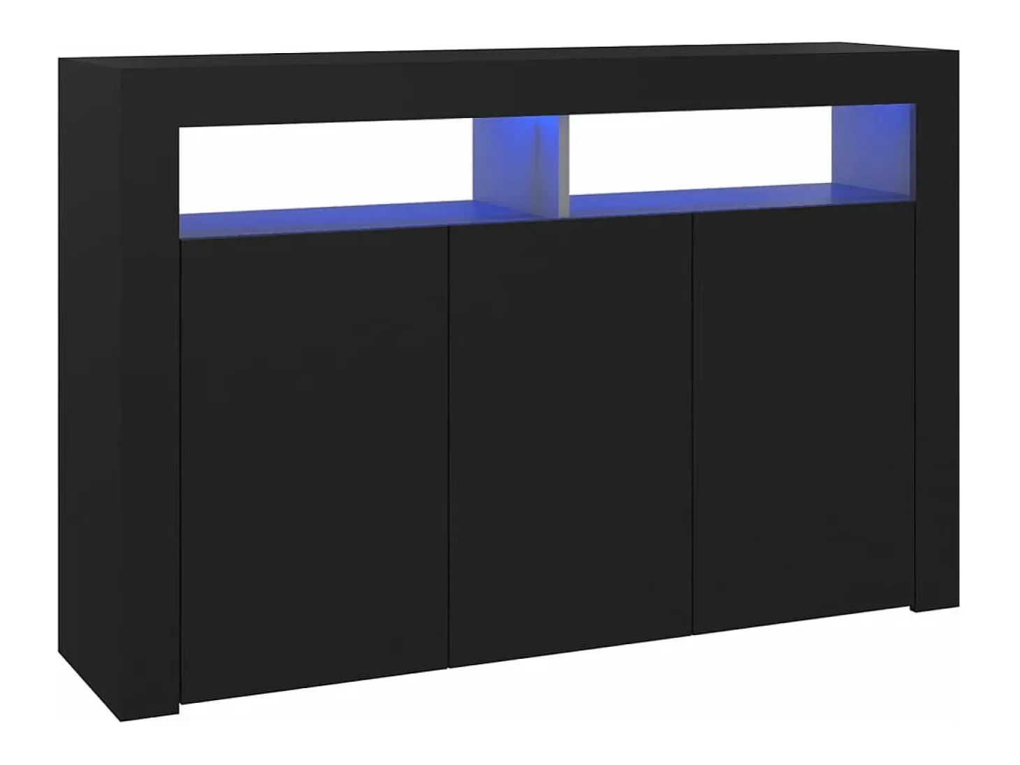 Aparador con luces LED negro 115,5x30x75 cm