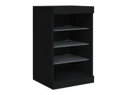 Aparador con luces LED negras 123x37x67 cm