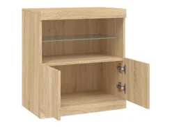 Aparador con luces LED roble Sonoma 60x37x67 cm