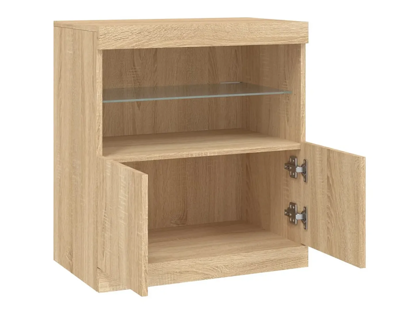 Aparador con luces LED roble Sonoma 60x37x67 cm