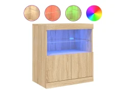 Aparador con luces LED roble Sonoma 60x37x67 cm