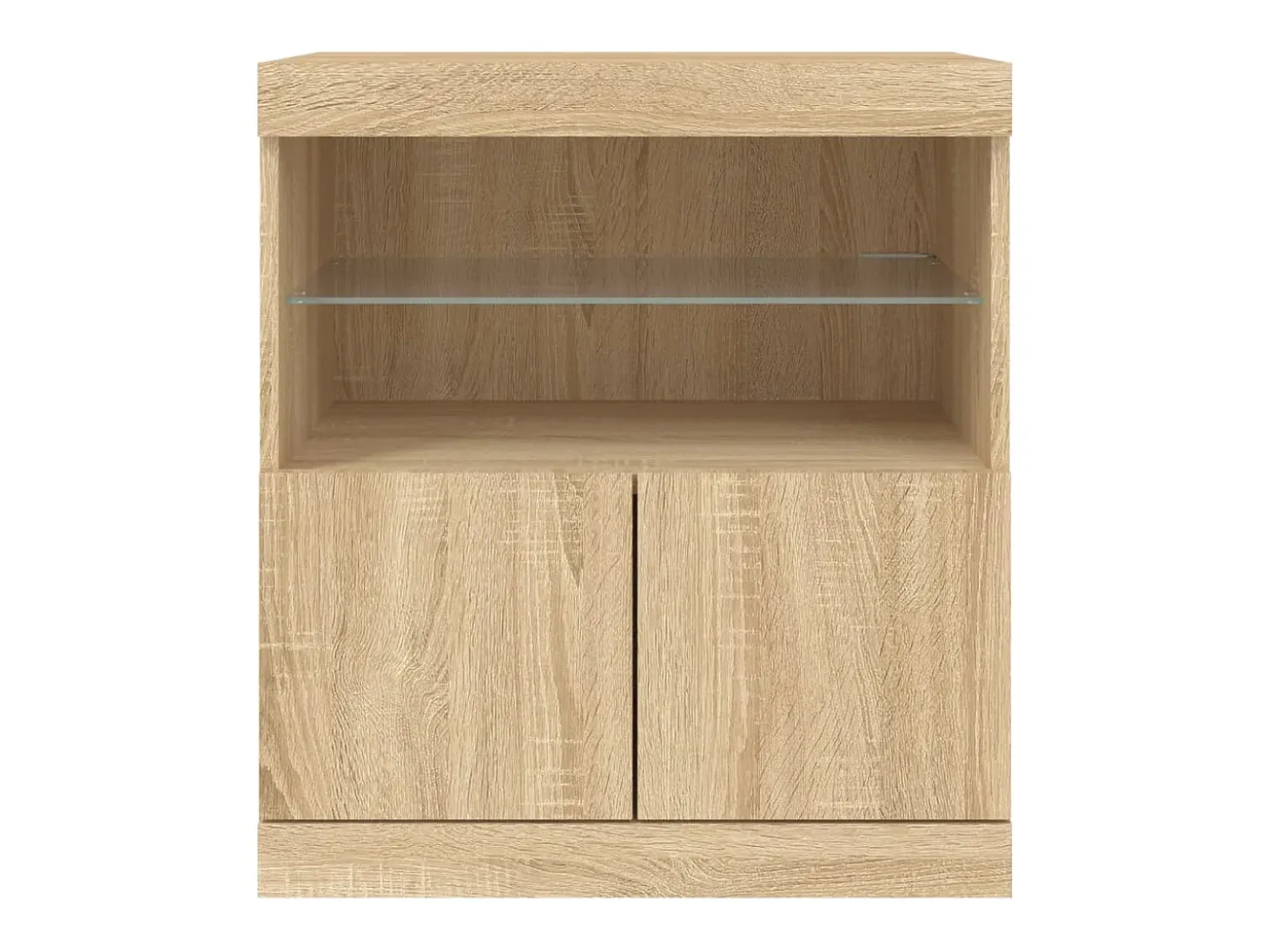 Aparador con luces LED roble Sonoma 60x37x67 cm