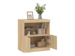Aparador con luces LED roble Sonoma 60x37x67 cm