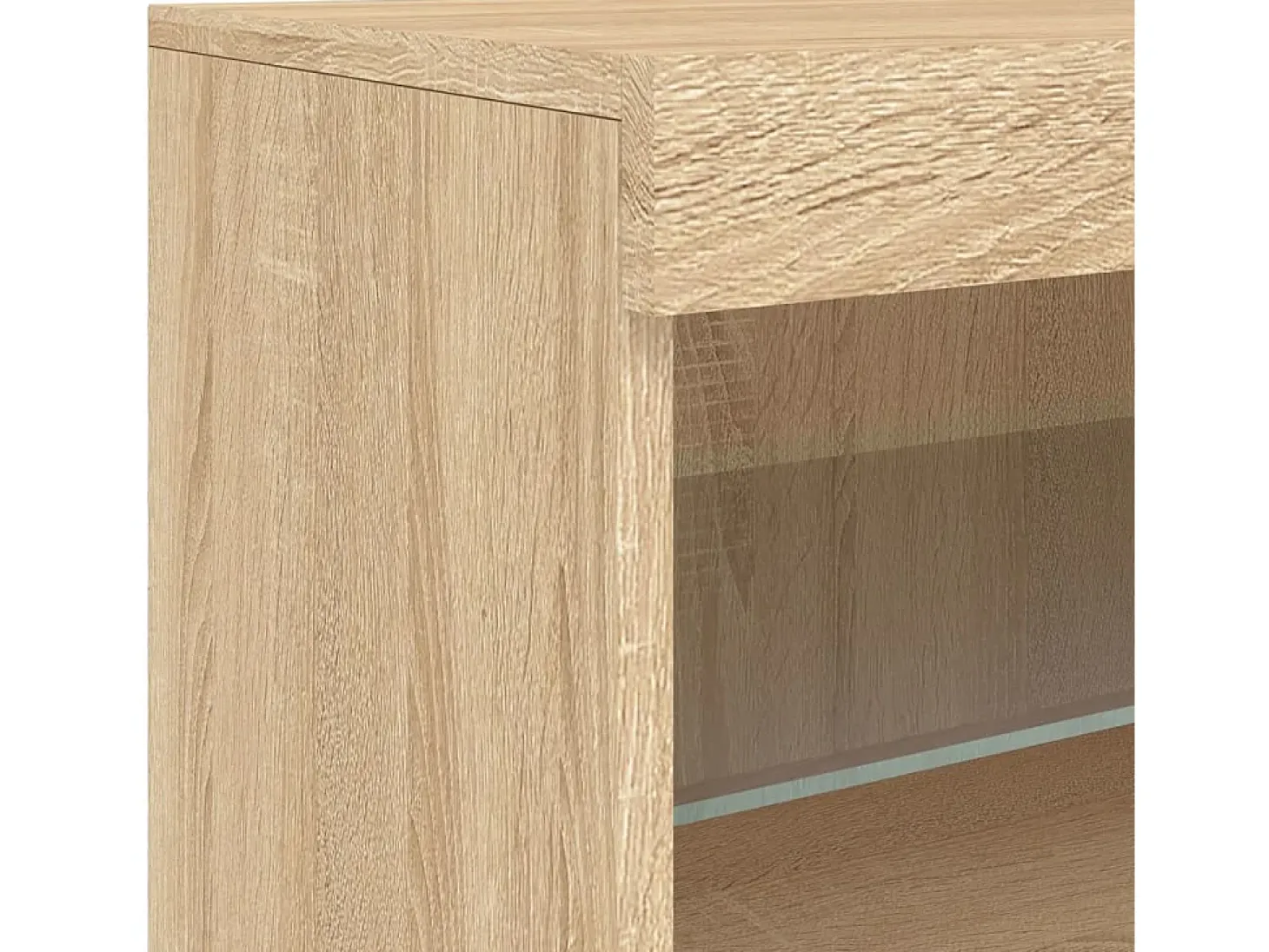 Aparador con luces LED roble Sonoma 60x37x67 cm