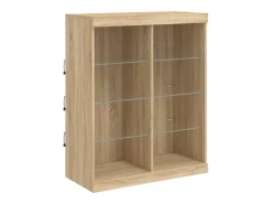 Aparador con luces LED roble Sonoma 81x37x100 cm ES136455