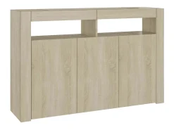 Aparador con luces LED roble Sonoma 115,5x30x75 cm