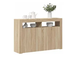 Aparador con luces LED roble Sonoma 115,5x30x75 cm