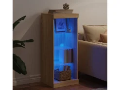 Aparador con luces LED roble Sonoma 41x37x100 cm