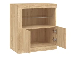 Aparador con luces LED roble Sonoma 60,5x37x67 cm