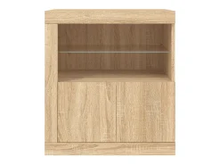 Aparador con luces LED roble Sonoma 60,5x37x67 cm