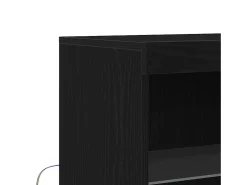 Aparador con luces LED Roble Negro 60x37x100 cm