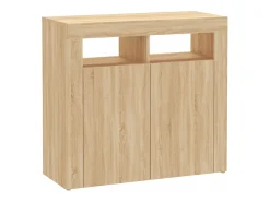 Aparador con luces LED roble Sonoma 80x35x75 cm
